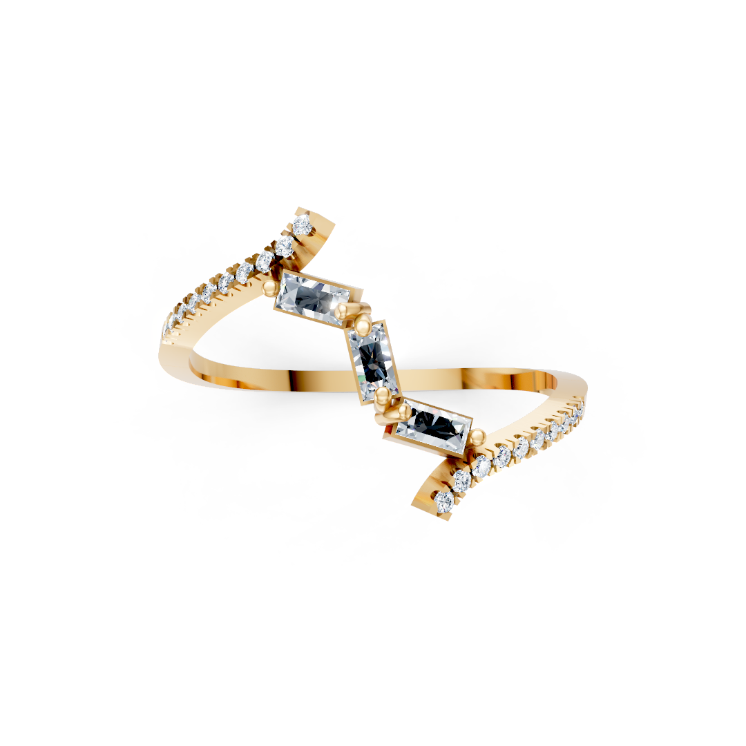 Zlat prstan s cirkoni PZRUZ2104 - Zlatarstvo Gajšek